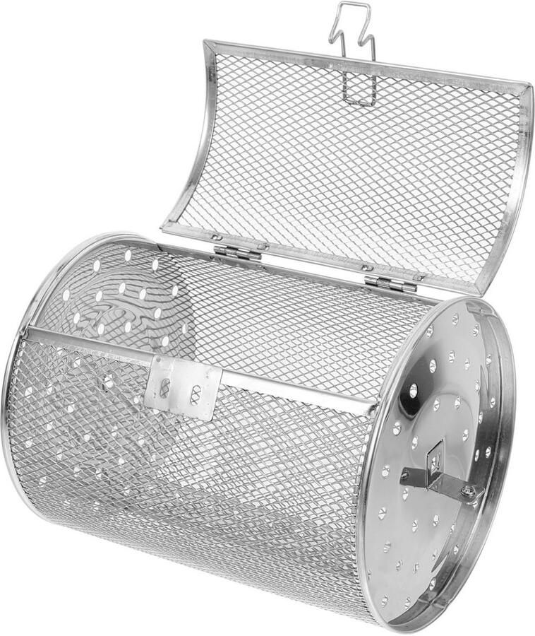 Roterende Grillmand voor Airfryer en Oven RVS Spiesmand voor Groenten en Friet