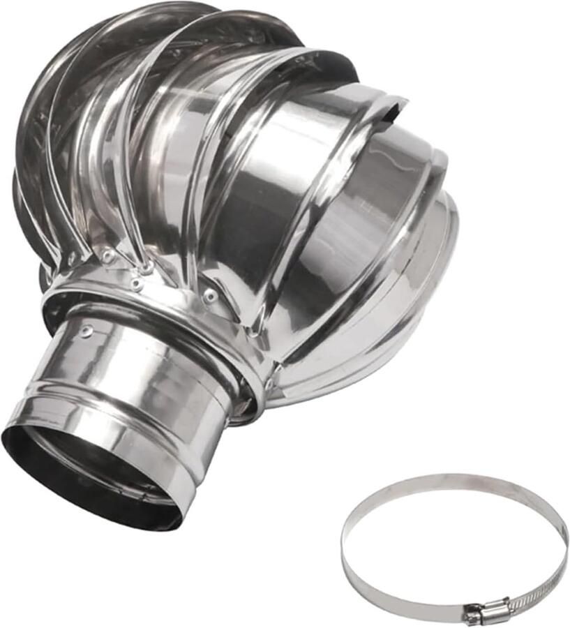 Roterende Schoorsteenkap Dakventilator Ventilatie Luchtcirculatie Verbeteren Dubbele Kogellagers 150mm One Color