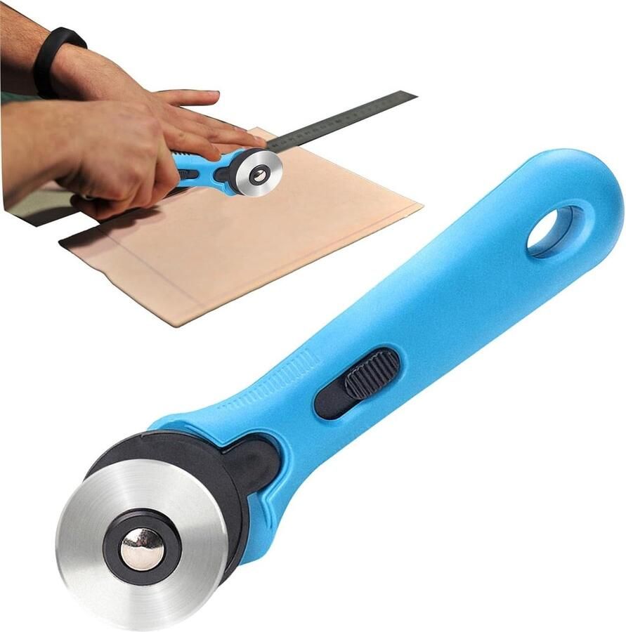 Roterende Snijder Stoffensnijder Rolmes Handwerk Naaien Quilten Precisiekogellagers Veilig Vergrendelingsmechanisme 19.5x5x2.2cm