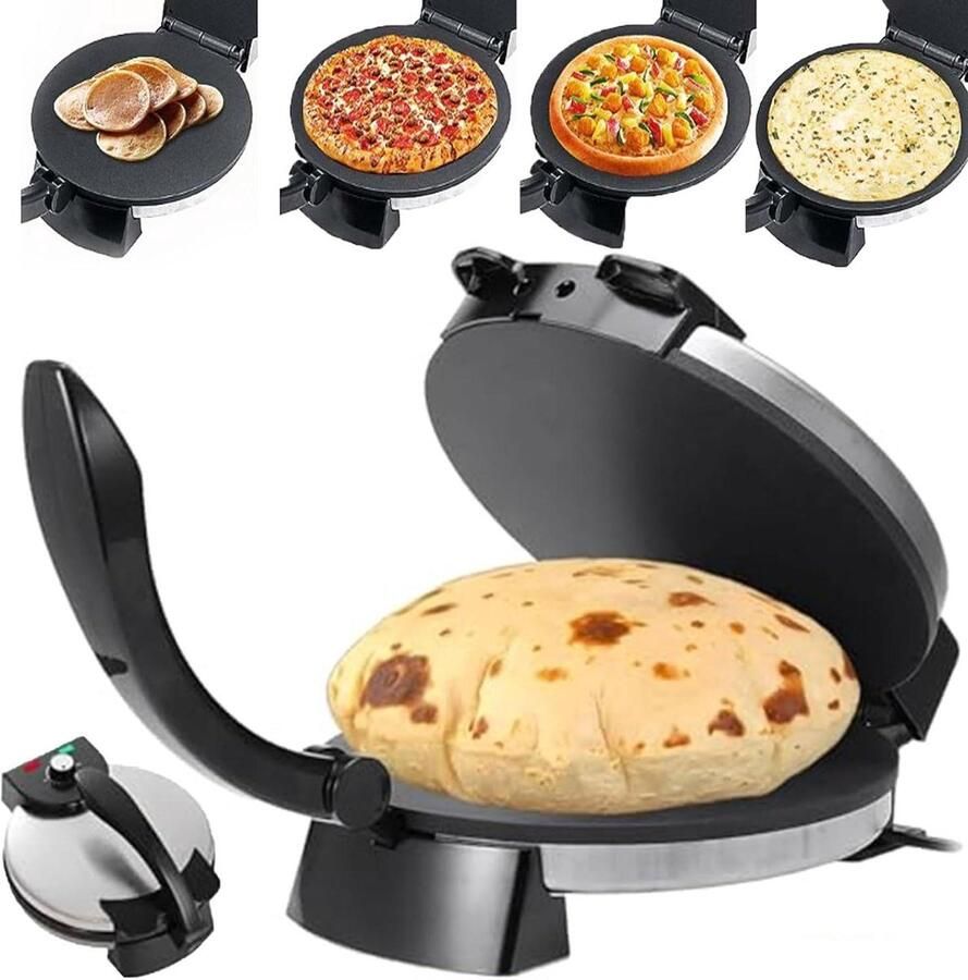 Roti Maker Chapati Maker Gerechten Maken Verstelbare Temperatuur 10 inch Zwart