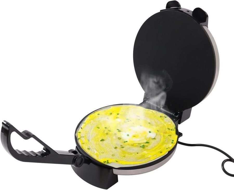 Roti Maker Machine tortillapers anti-aanbaklaag automatische temperatuurregeling dubbelzijdige verwarming voor tortilla's taco's quesadilla