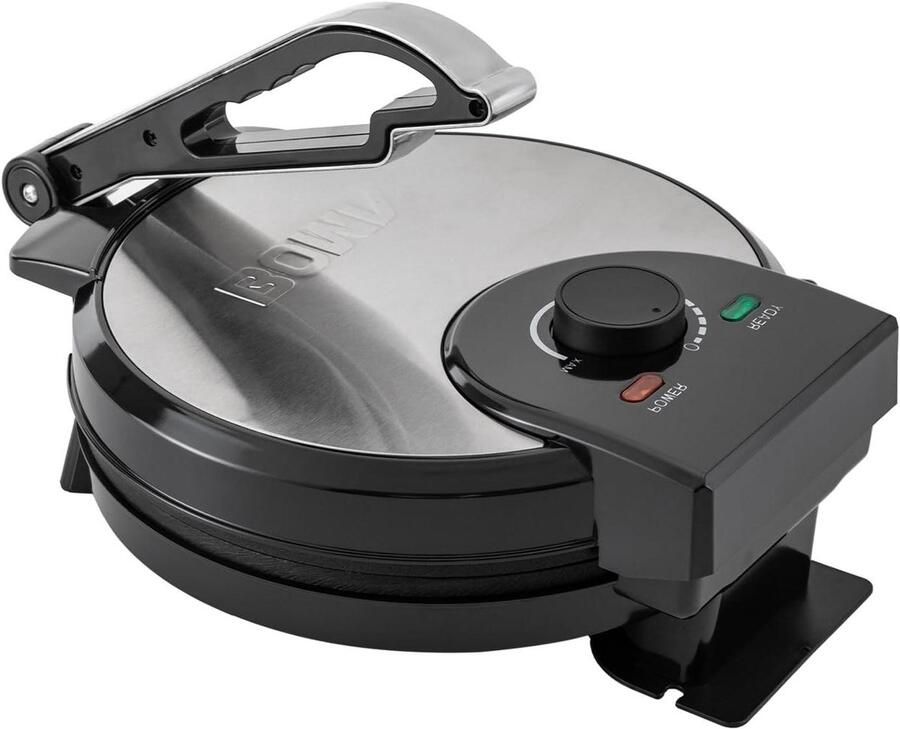 Roti Maker Pannenkoek Plaat Platbrood Bakken Dubbelzijdig Verwarmen 1200 Watt Zwart Zilver