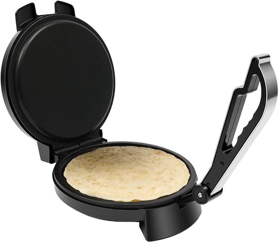 Roti Maker Pannenkoekenpan Elektrisch Snelle Maaltijden Maken Dubbelzijdige Verwarming 34x26x19.5 cm Zwart Zilver