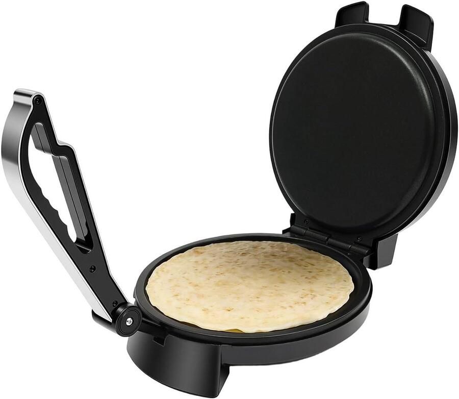 Roti Maker Pannenkoekenpan Ontbijt Maken Dubbelzijdig Verwarmen 34x26x19.5 cm Zwart Zilver