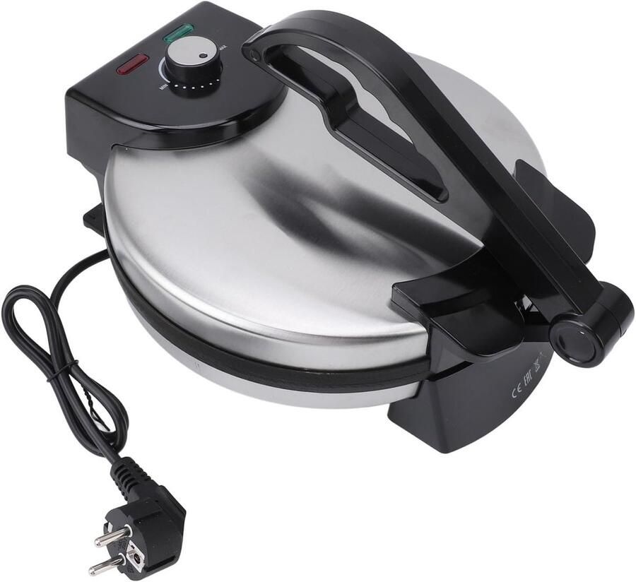 Roti Maker Platbrood Apparaat Ontbijt Bereiden 1800 Watt Vermogen 25.5x32x32cm Zwart