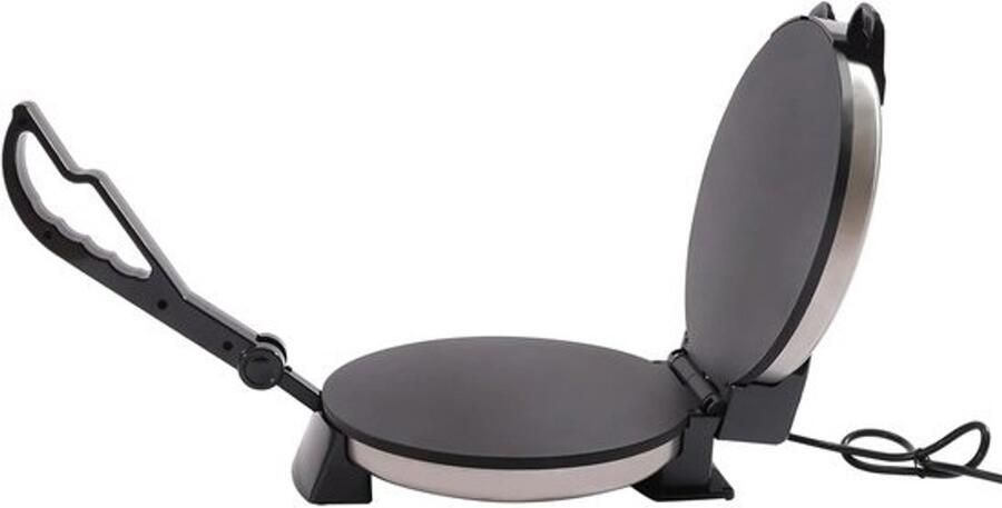 Roti Maker Platbrood Maker Brood Bakken Dubbelzijdig Verwarmd 32cm Diameter Zwart Zilver