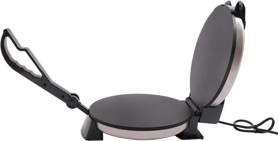 Roti Maker Tortilla Pannekoek Apparaat Snel Chapati Maken Dubbelzijdig Verwarmen 32cm Diameter Zwart Zilver