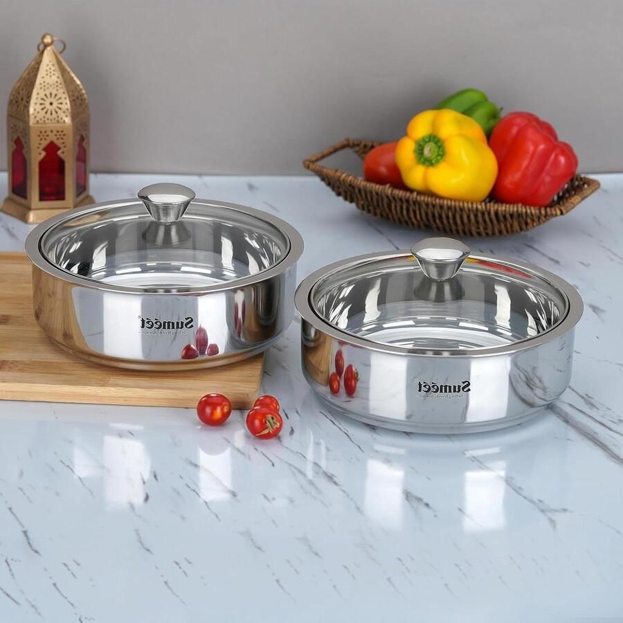 Roti Pot Chapati Server Brood Warm Houden Dubbelwandig Geïsoleerd 1000 ml Zilver