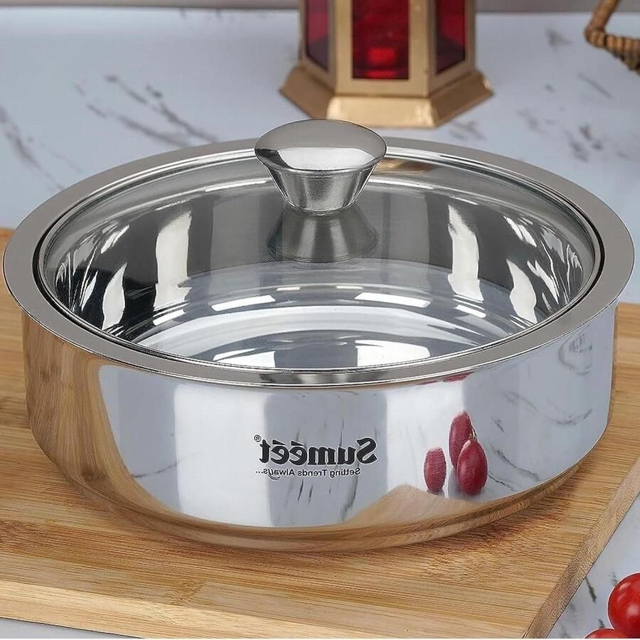 Roti Pot Chapati Server Warm Houden Dubbelwandig Geïsoleerd 1.6 Liter Zilver