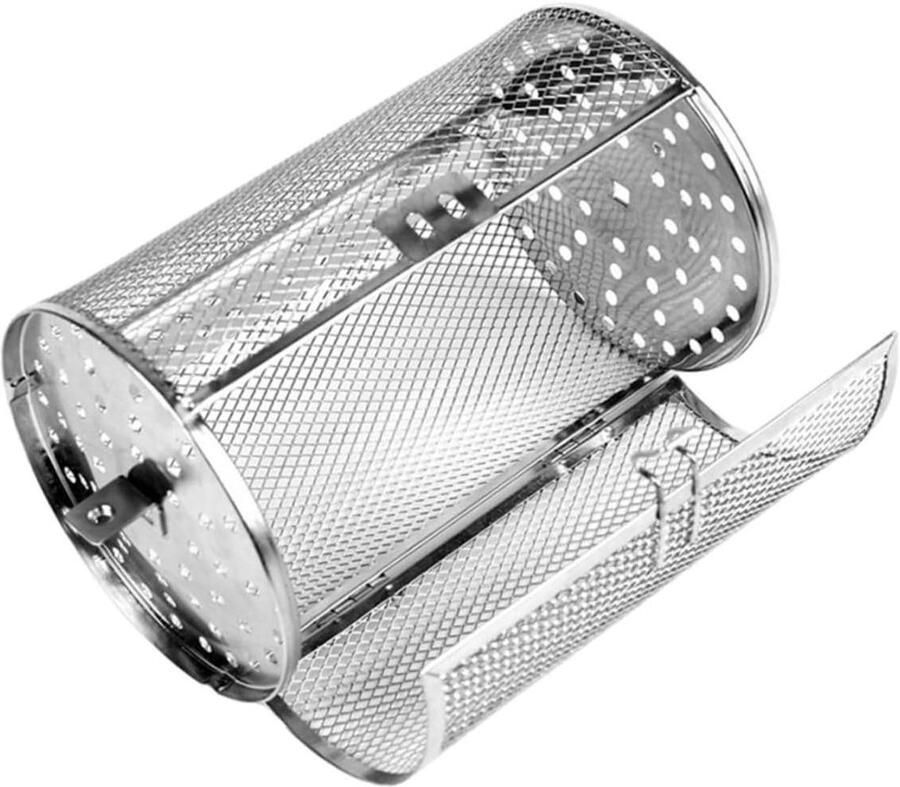 Rotiserie Grillmand Draaiende Ovenmand Gelijkmatig Grillen 360 Graden Rotatie 26 x 14 x 14 cm Zilver