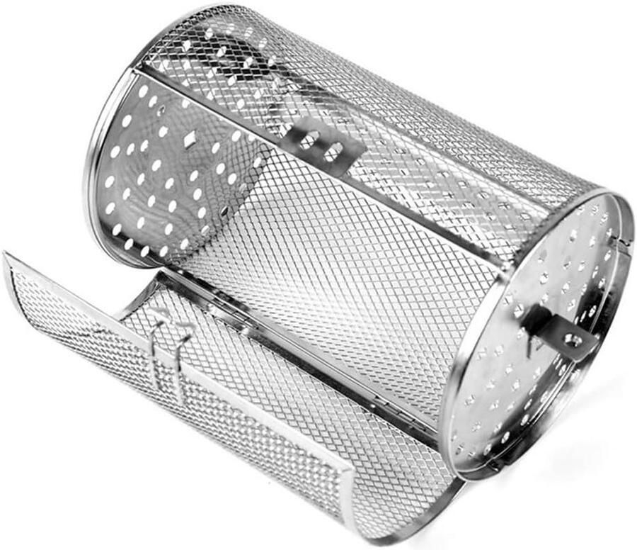 Grillmand Rotatie mand Airfryer koken 360 graden rotatie 26 x 13 x 13 cm Zilver
