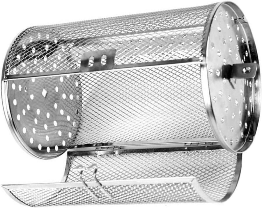Rotisserie Mandje Grillmandje Oven Eten Roosteren 360 Graden Rotatie 23 x 12 x 12 cm Zilver