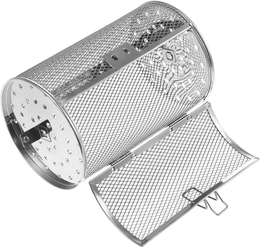 Rotisserie Ovenmand Grill Kooi Noten Roosteren Gelijkmatige Warmteverdeling 195 x 13 x 13 cm Zilver