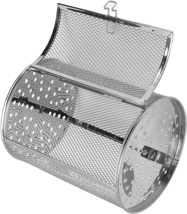 Rotisseriemand Grillmand Ovenrek Barbecue Koken 360 Graden Rotatie 18x14 cm Zilver