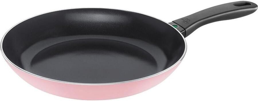 Roze 24cm braadpan met keramische antiaanbaklaag en Thermopoint indicator