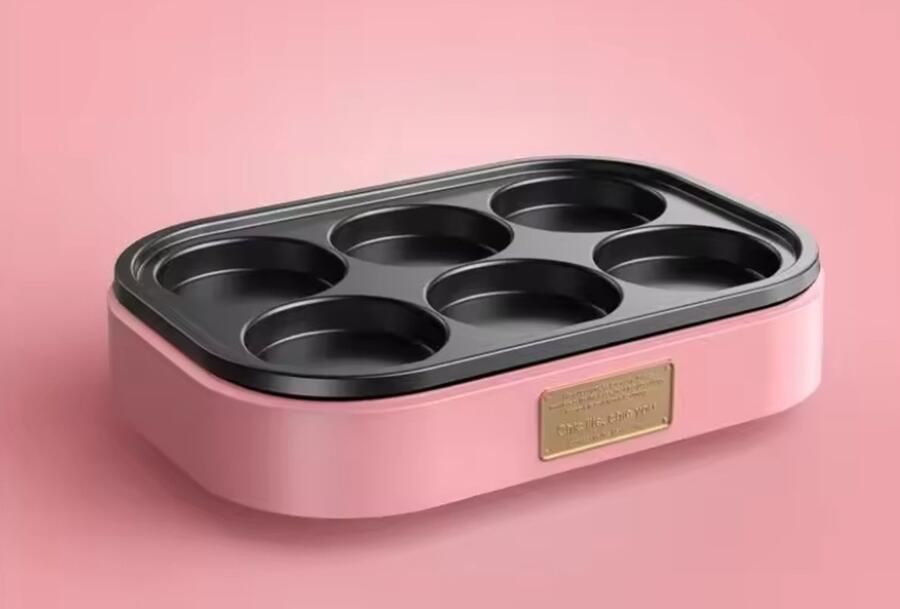 Roze 6-Gaats Gebakken-Ei en Pannenkoekenpan – Antiaanbaklaag Mini Koekenpan voor Ontbijt Hamburgers Knoedels & Meer – Kleine Platte Huishoudelijke Pan van Aluminium met Hittebestendige Handgreep Pink Keukenapparaat