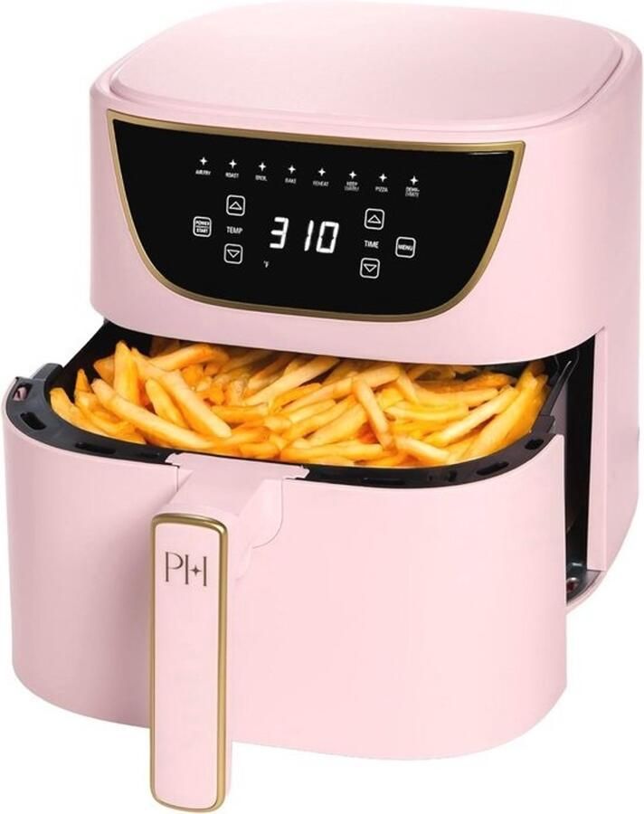 Roze airfryer Digitaal touchscreen Koken met hete lucht