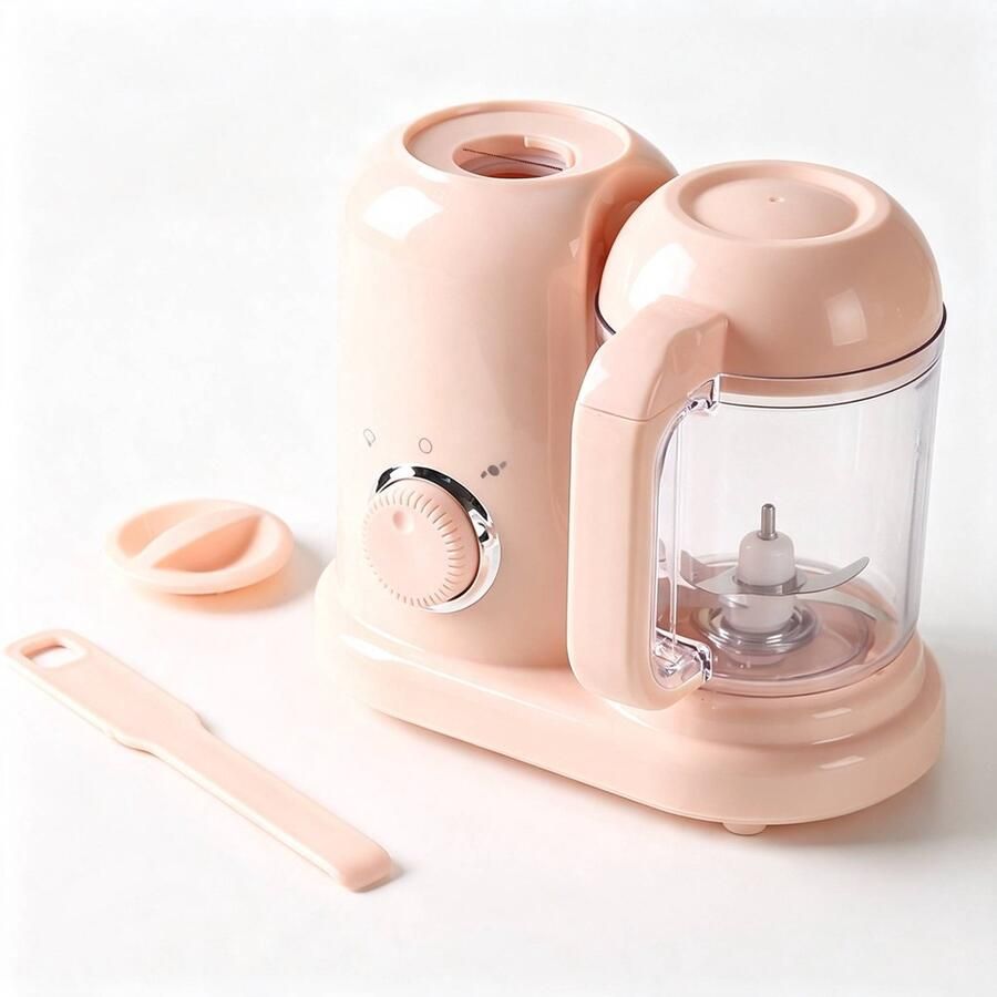 Roze babyvoedselprocessor multifunctionele machine voor hakken stomen en mengen automatische bereiding en malen in één stap BPA-vrij materiaal