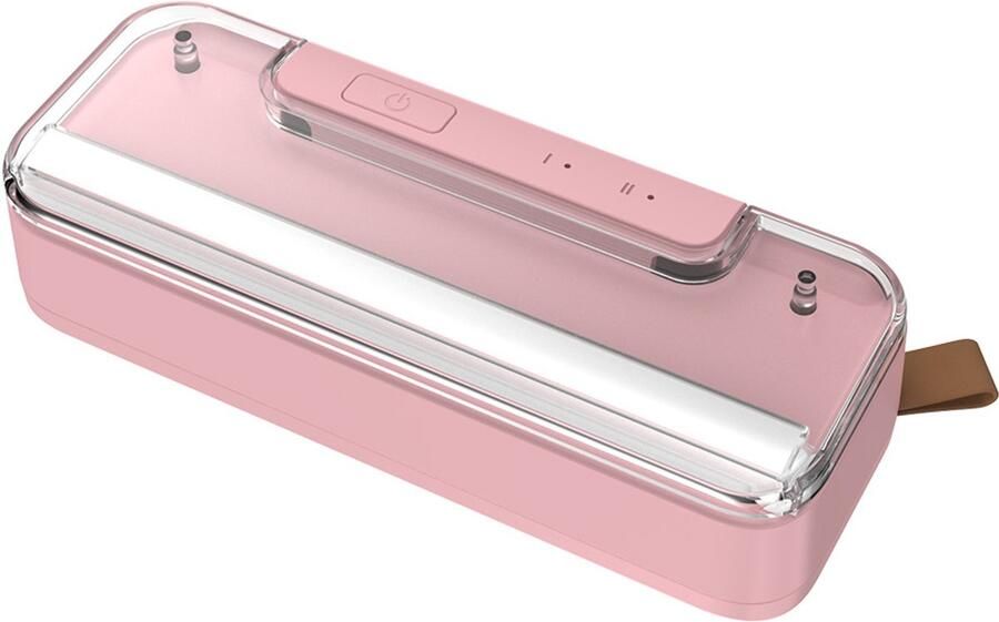 Roze mini-sealmachine elektrische voedselsealmachine USB-oplaadbare batterij bediening met één hand compact en draagbaar geschikt voor snacks en etenswaren