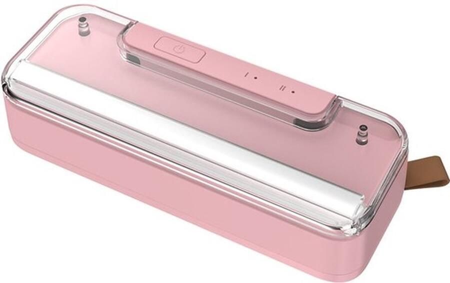 Roze mini-sealmachine elektrische voedselsealmachine USB-oplaadbare batterij bediening met één hand compact en draagbaar geschikt voor snacks en etenswaren