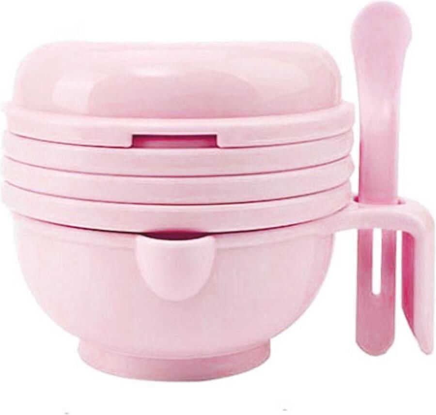 Roze multifunctionele handmatige voedselmaalbak voor babyvoeding complete gereedschapsset voor het bereiden van babyhapjes professionele maalapparaat voor babyvoeding en supplementen