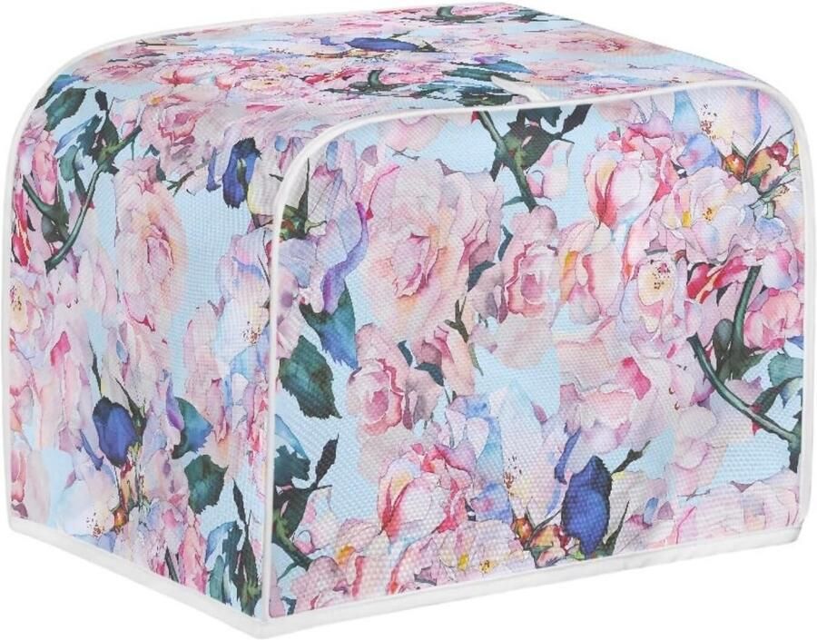 Roze Rozen Bloemen Broodrooster Cover voor 2 Sneden Wasbaar en Stijlvol