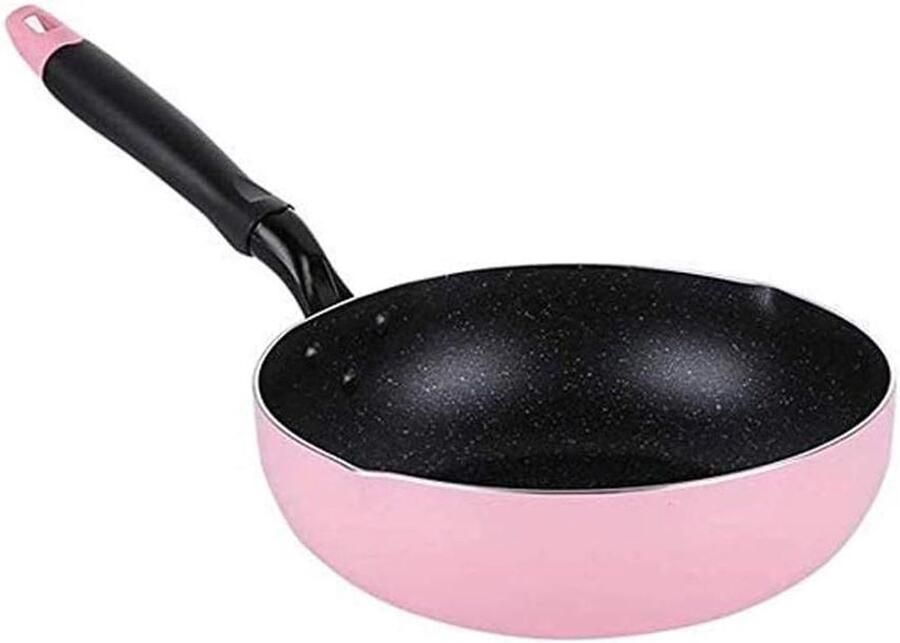 Roze steelpan Koekenpan wok Koken Antiaanbaklaag 26 cm Roze