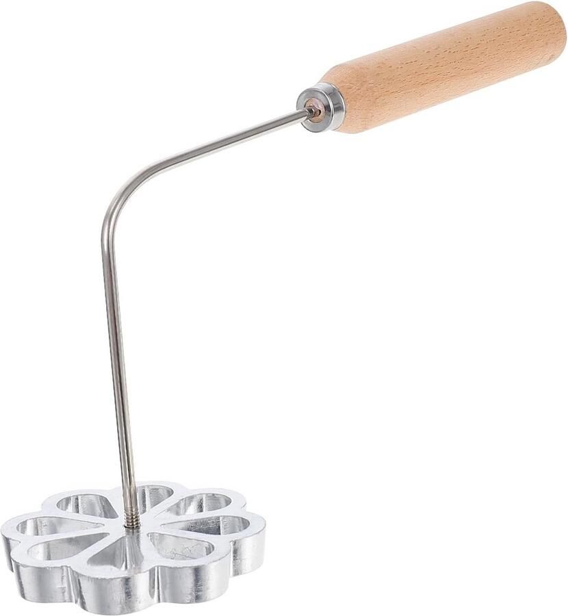 Rozerijzer met houten handvat voor wafels en beignets
