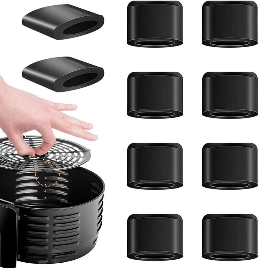 Rubber Bumpers Rubberen Voetjes Airfryer Beschermen Krasbestendig 10 stuks Zwart