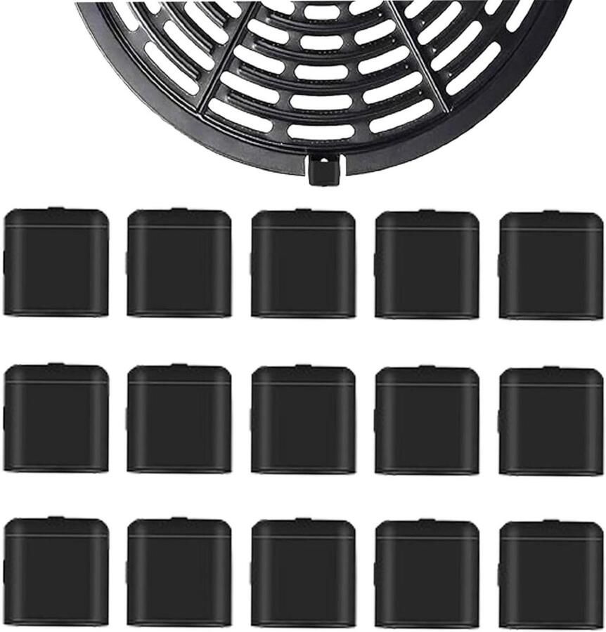 Rubberen Buffers Airfryer Beschermkussens Siliconen Airfryer Onderhoud Krasbestendige Bescherming 15 stuks Zwart
