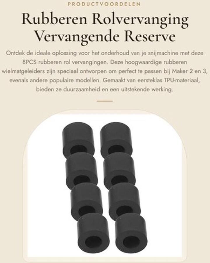 Rubberen Rol 8 Stuks Vervangende Reserve Rollen Duurzaam TPU Materiaal Compatibel met Maker 2 3 Soepel Snijden Roller Reparatie Onderdelen