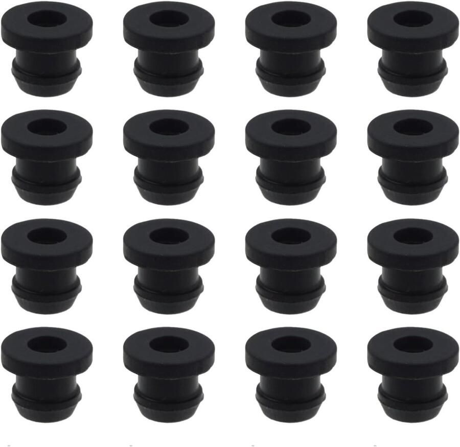 Rubberen Sluitringen Kabeldoorvoer Rubber Kookplaat Beschermen Hittebestendig Siliconen 16 Stuks Zwart