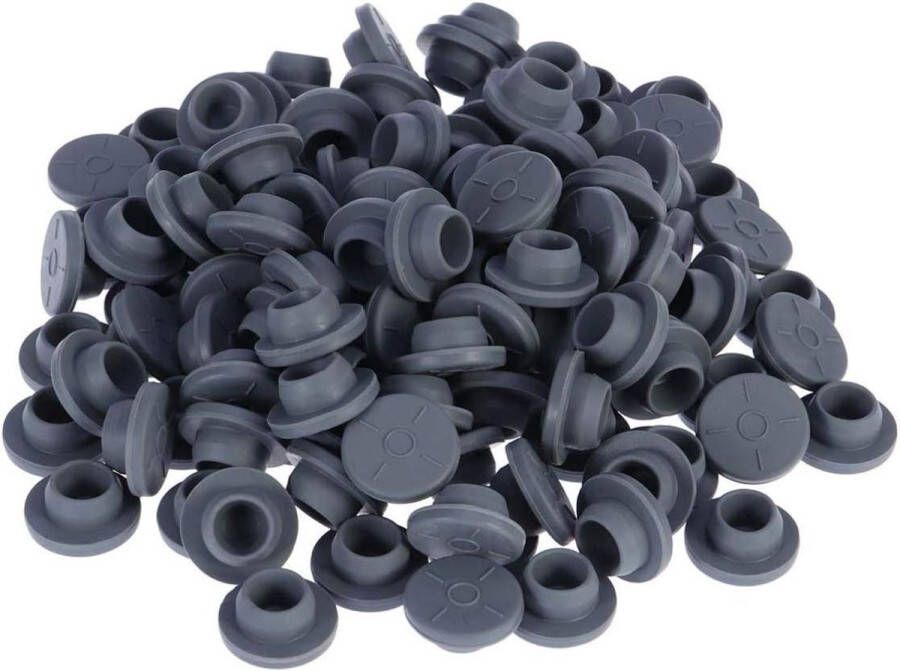 Rubberen stopjes carrosseriestoppen 100 stuks sluitdoppen flesjes zelfherstellende injectieopeningen vaste afdichting 17 cm