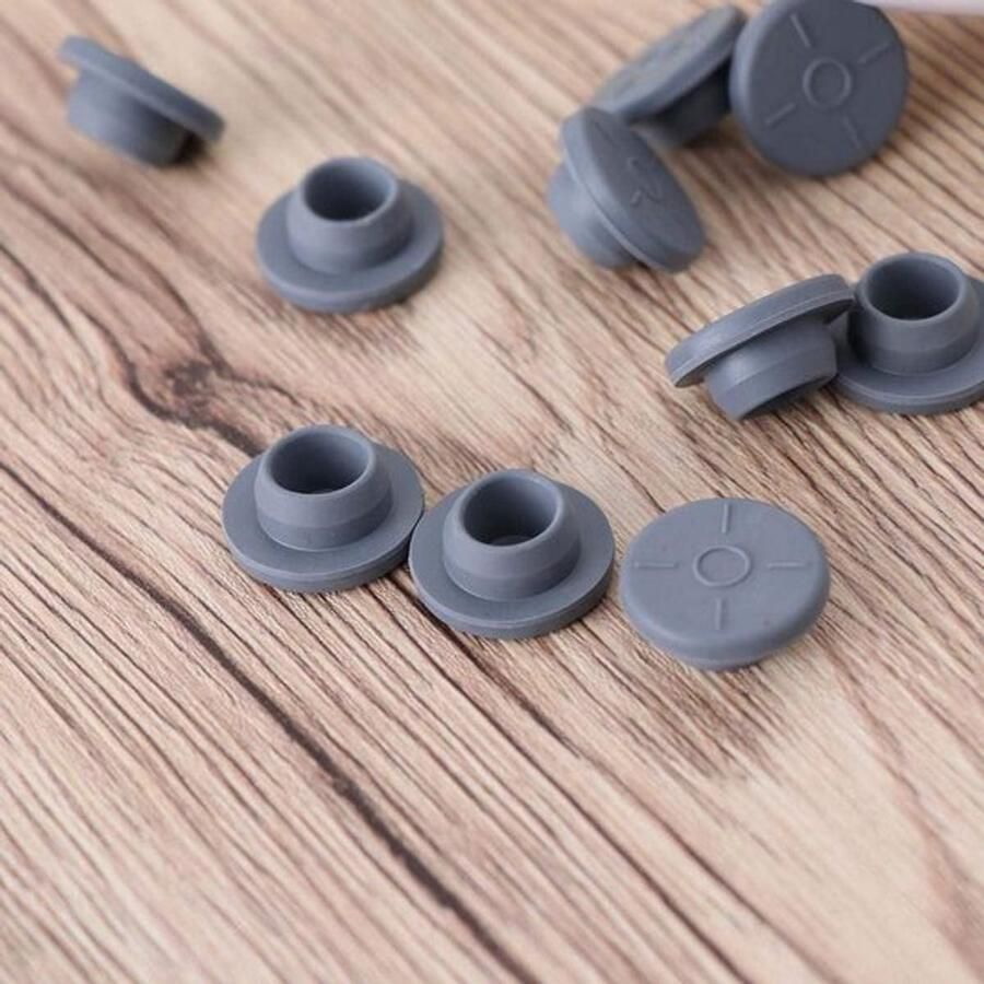 Rubberen stopjes carrosseriestoppen 100 stuks sluitdoppen flesjes zelfherstellende injectieopeningen vaste afdichting 17 cm