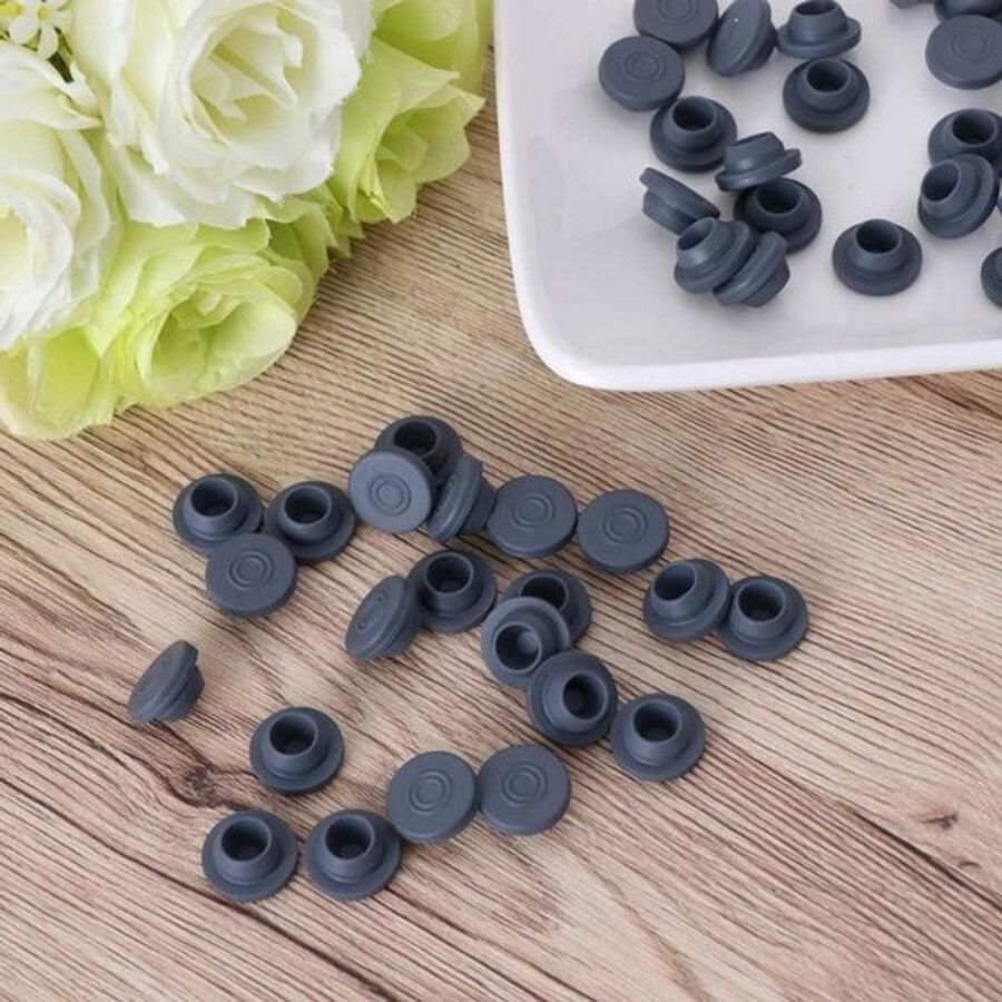 Rubberen stops 100 stuks voor buizen inmaakglas deksel 32 mm carrosseriestops doorganghulzen injectiepoorten afdichting stoomsterilisatie zelfhealing
