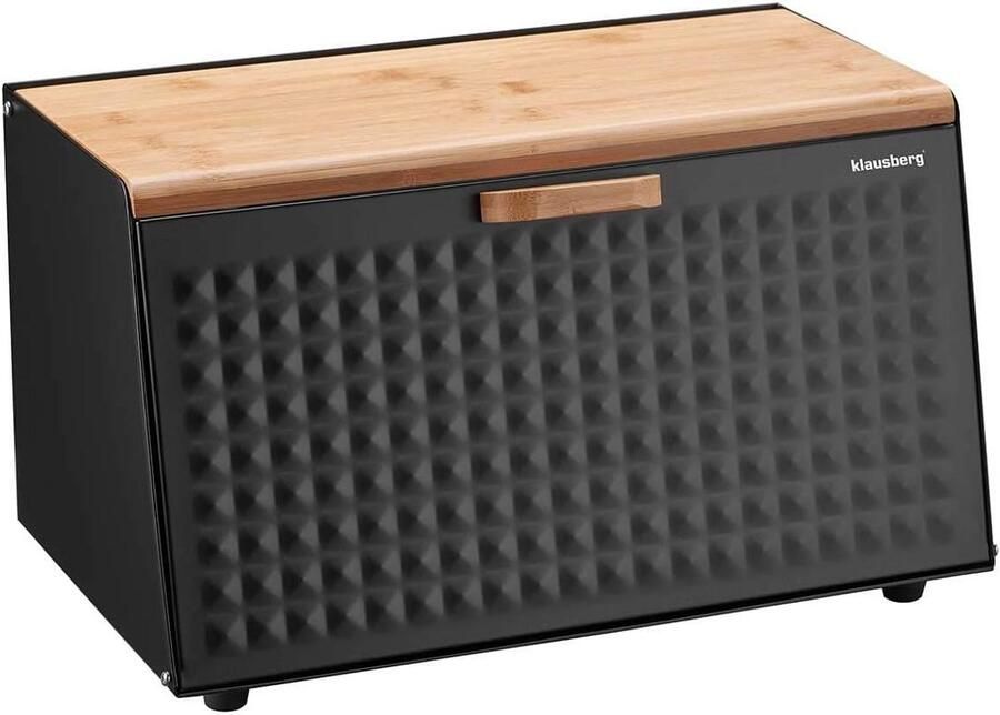 Broodtrommel Broodmand Brood bewaren Dubbele opening 355 cm Zwart