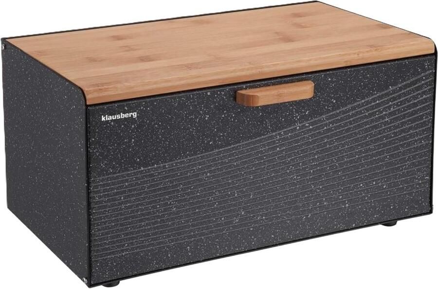 Ruime Houten Broodtrommel met Roestvrij Stalen Accenten Elegant en Functioneel - Foto 2