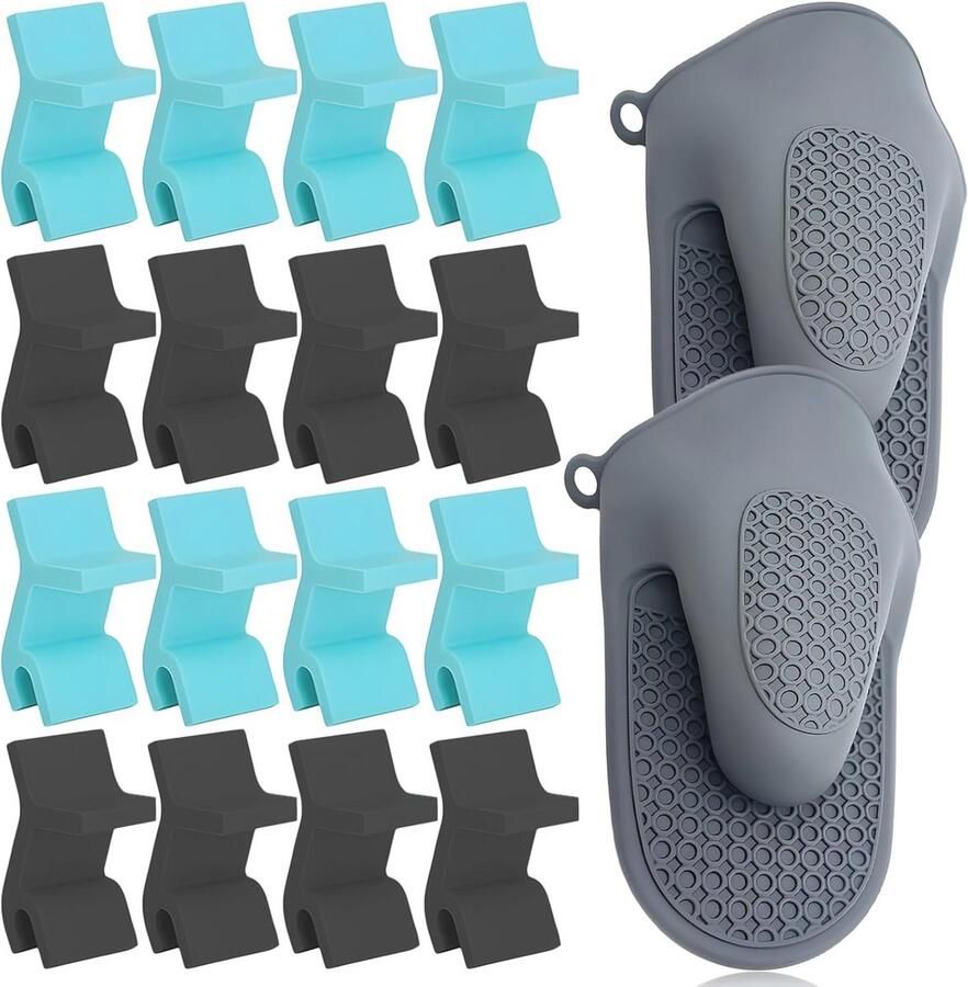 Ruimtebesparende Stapelaar voor Bakplaten met Ovenhandschoenen 16 Stuks