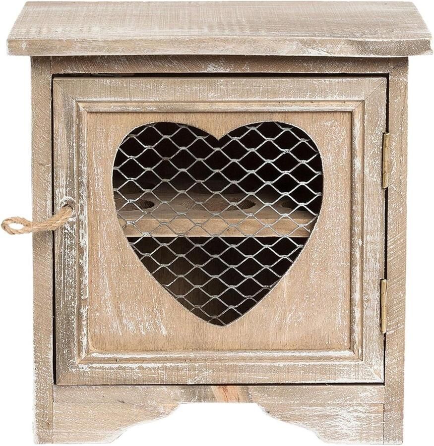 Rustieke eierhouder Eieropberger keuken Verse eieren bewaren Boerderijontwerp met kippengaas 19x14x19cm Bruin
