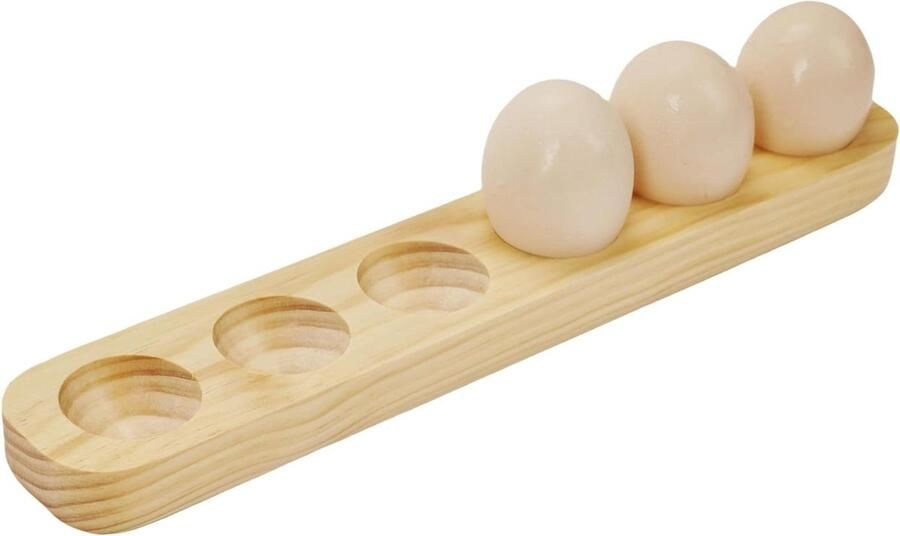 Rustieke Eierhouder Verse Eierlade Keuken Opslag Hout Materiaal Voor 6 Eieren Bruin