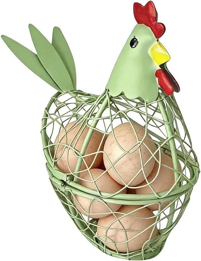 Rustieke Eiermand Decoratieve Keukenhouder Eieren Opslaan Ademende Netstructuur 104 x 176 cm Meerkleurig