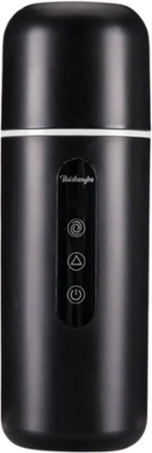 Rustive Mini Waterkoker Draagbaar Elektrisch 12 24V 420ml Water Boiler Verwarming Cup met Roerder Lcd Display Zwart