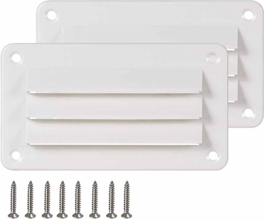 RV Ventilatie Roosters Luchtuitlaat Grill Ventilatie Verbeteren Slagvast ABS Plastic 14 x 7.9 cm Wit