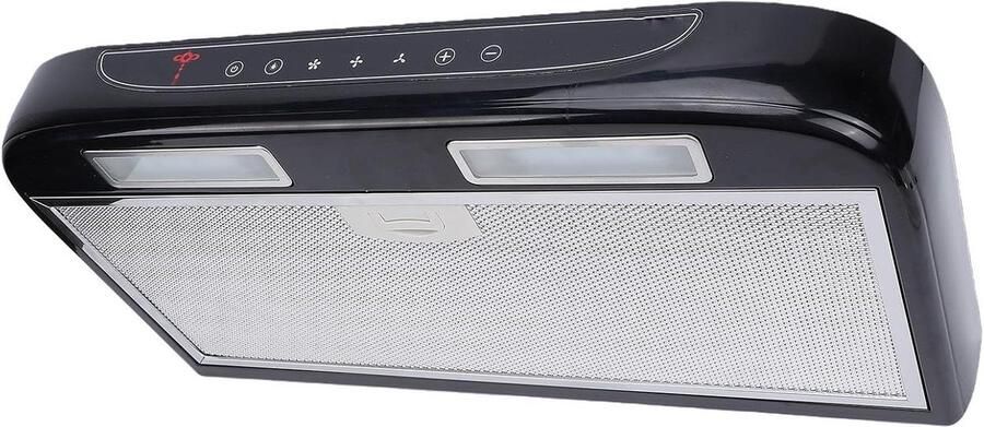 RVS Afzuigkap Ventilatiesysteem Keuken Koken in Camper Touchscreen Bediening 60 cm Breed Zwart