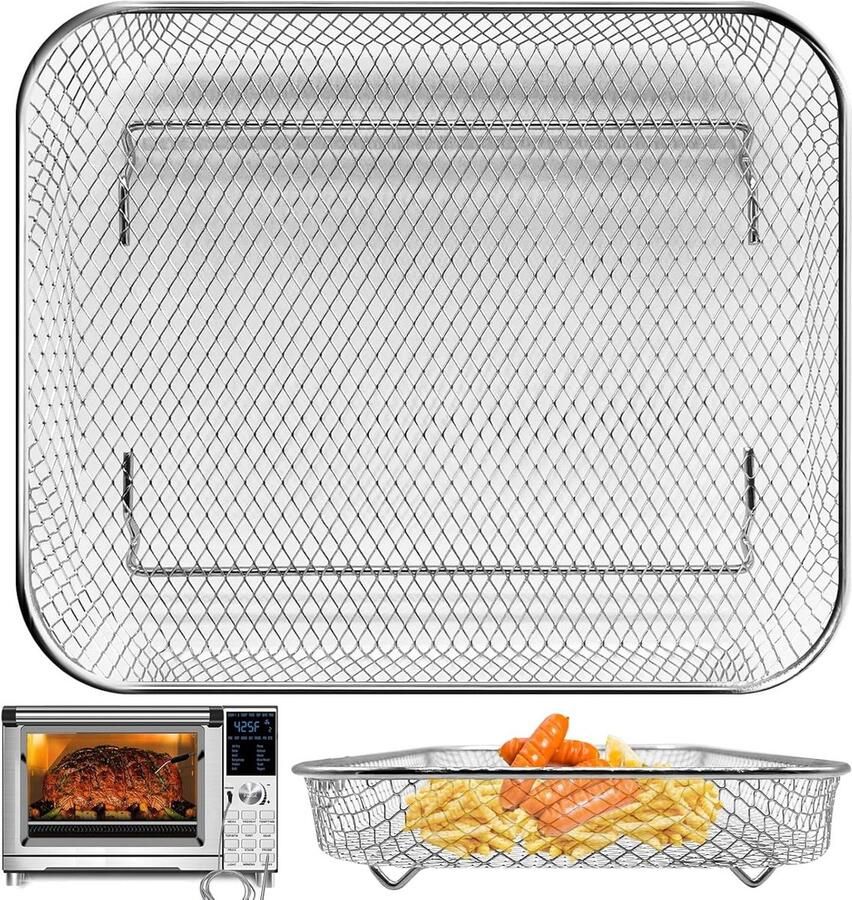 RVS Airfryer Mand Vervanging voor XL Convectieovens 12x10 inch Antiaanbak Rooster
