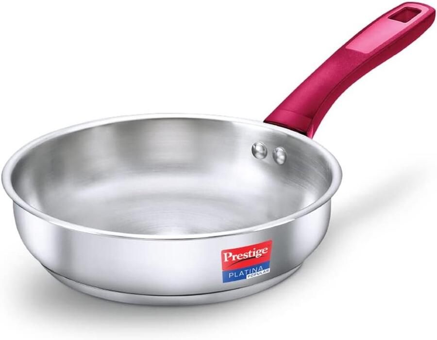 RVS Bakpan Koekenpan Inductie Dagelijks Koken Gelijkmatige Warmte 24 cm Zilver