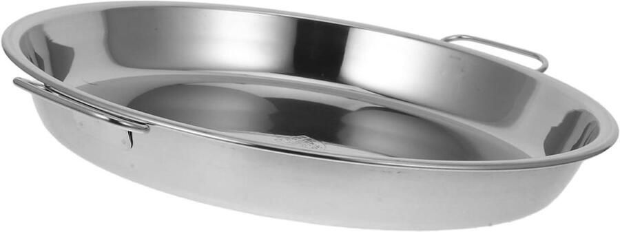 RVS Bakplaat Grill Tray Buiten Koken Met Handvatten 32 x 27 cm Zilver