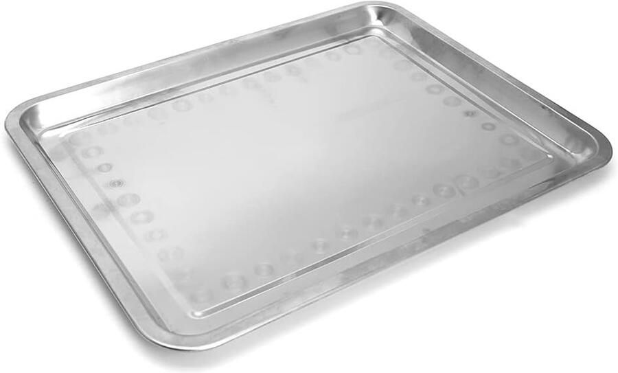 RVS Bakplaat Grillplaat Oven Barbecue Vis Verschillende Maten Tot 45cm Zilverkleurig