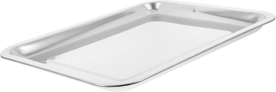 Rvs Bakplaat Oven Tray Bakken Grillen Stomen Grote Capaciteit 31.5 cm Zilver