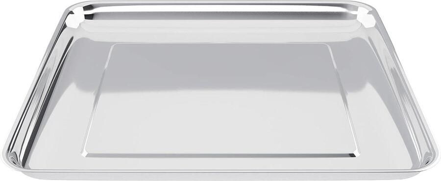 RVS Bakplaat Ovenplaat Airfryer Bakken en Braden Corrosiebestendig 31.5 x 28 x 2 cm Zilver